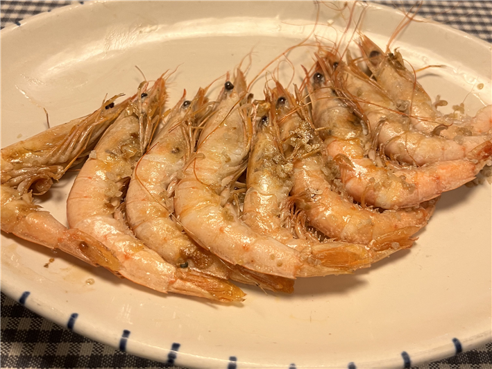 white Huelva prawns